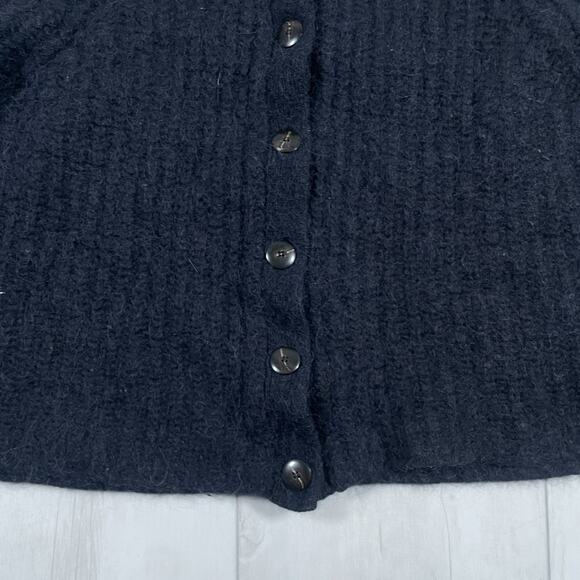 Sezane Women’s Small Cardigan Wool Alpaca Sweater Knit Chic Minimalist Black - Picture 3 of 12